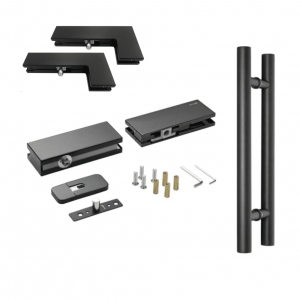 Black Transom Glass Door Hardware With 900mm Handle