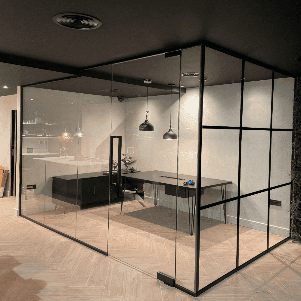 Glass Partition Wall with Banding 
