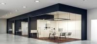 Modern office glass partition installation showcasing premium components