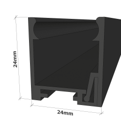 2 Part Glass Partition Track Black.. 
