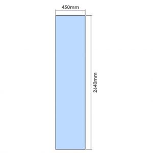 2640mm x 450mm Glass Partition Panel