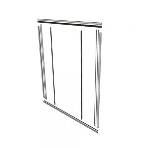 Glass Partition Hardware Kit - No door 