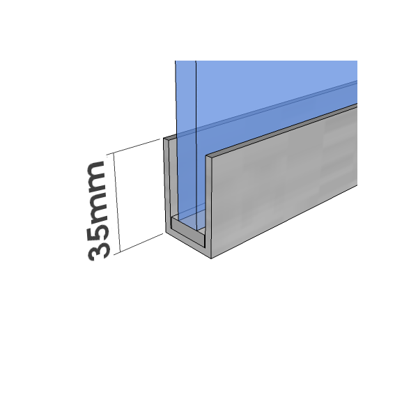 U Channel Glazing Detail Stainless Steel Glass U Channel 6.5mm For