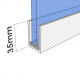 35mm U Channel - White - Glass Partition Channel