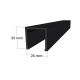 Black- 25mm U Channels - Glass Partition Tracks - 3m Profiles