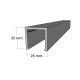 Silver- 25mm U Channels - Glass Partition Tracks - 3m Profiles