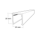 White- 25mm U Channels - Glass Partition Tracks - 3m Profiles
