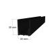 Black- 2 Part 30mm U Channels - Glass Partition Tracks - 3m Profiles