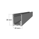 Silver- 2 Part 30mm U Channels - Glass Partition Tracks - 3m Profiles