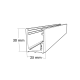 White- 2 Part 30mm U Channels - Glass Partition Tracks - 3m Profiles