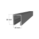 Silver- 30mm U Channels - Glass Partition Tracks - 3m Profiles
