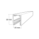 White- 30mm U Channels - Glass Partition Tracks - 3m Profiles