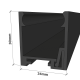 30mm 2 Part Glass Partition Track - Black