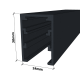 Black- 30mm U Channels - Glass Partition Tracks - 3m Profiles