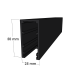 50mm U Channel - Black Glass Partition Channels