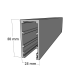 Silver- 50mm U Channels - Glass Partition Tracks - 3m Profiles
