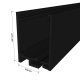 Black- 2 Part 50mm U Channels - Glass Partition Tracks - 3m Profiles