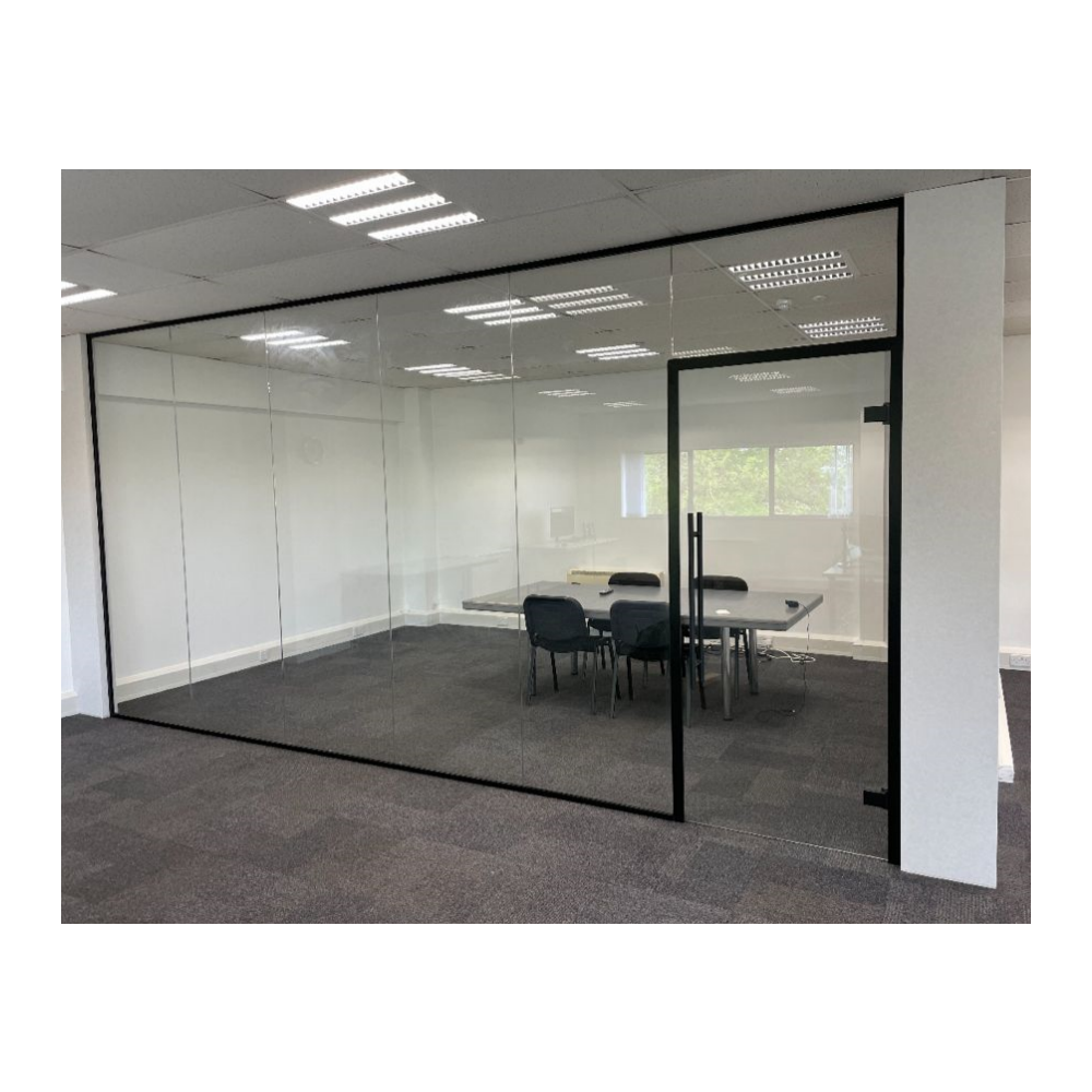 Glass Partitioning Glass Partition with Door Frame