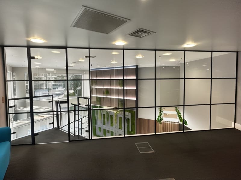 Black Framed Glass Partition