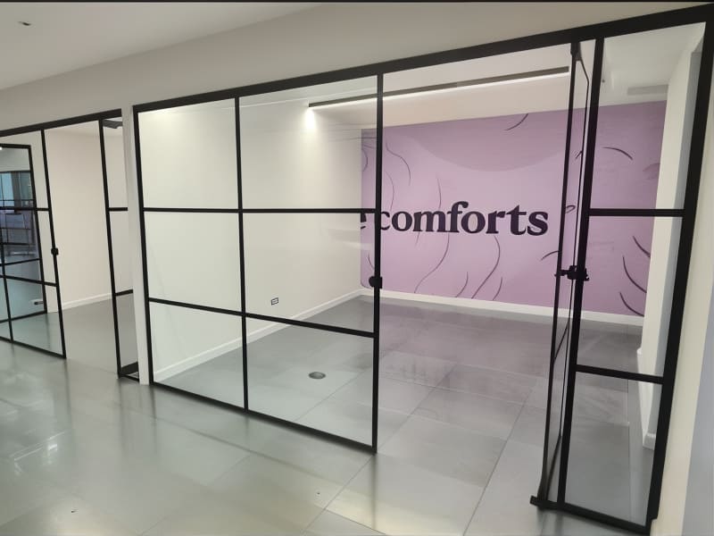Black Glass Partition Wall