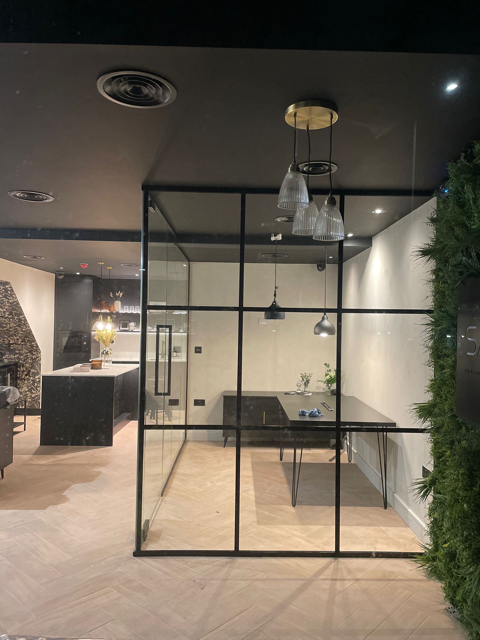 Mixed Industrial Glass Partition Configuration