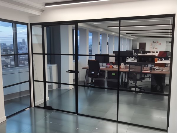 Industrial Frameless with Lever Latch Handle